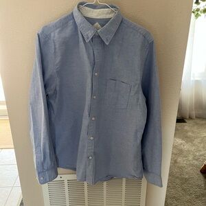 Merona Blue Casual Button Down Shirt Lightweight Cotton